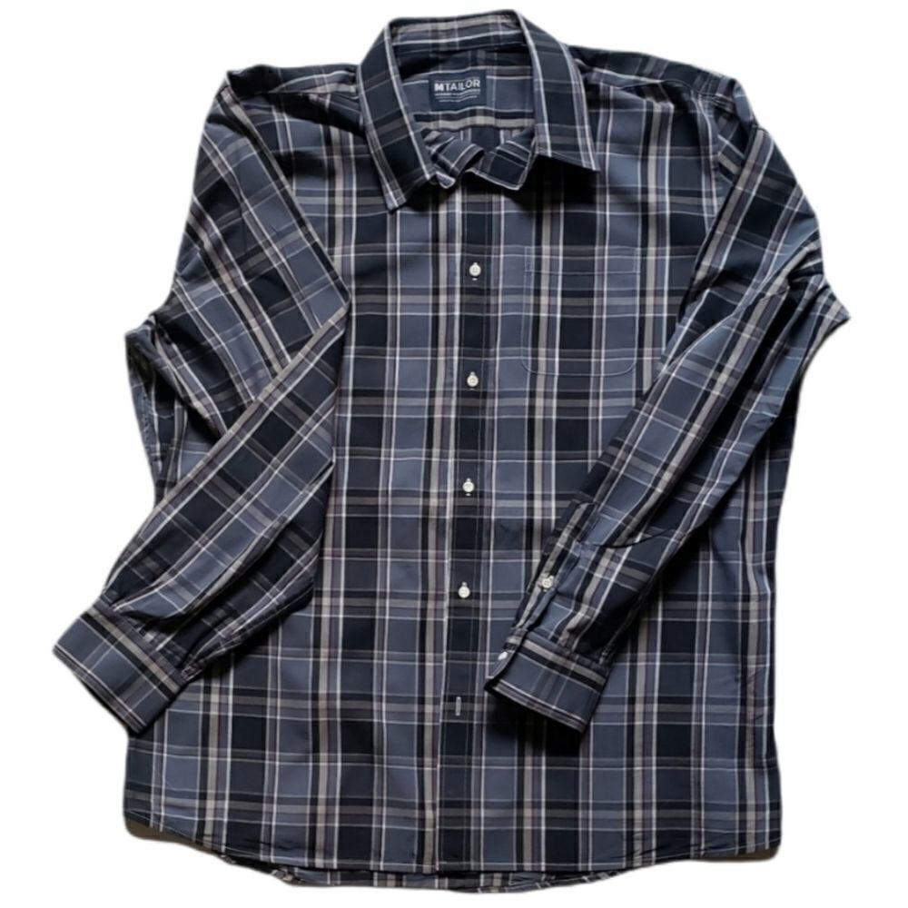 MTailor navy plaid button down shirt